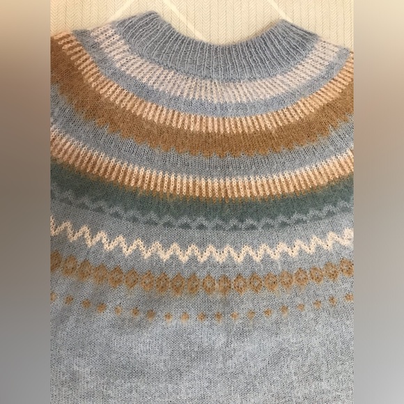 J. Crew Fair Isle yoke puff-sleeve sweater women's size S - Picture 10 of 11